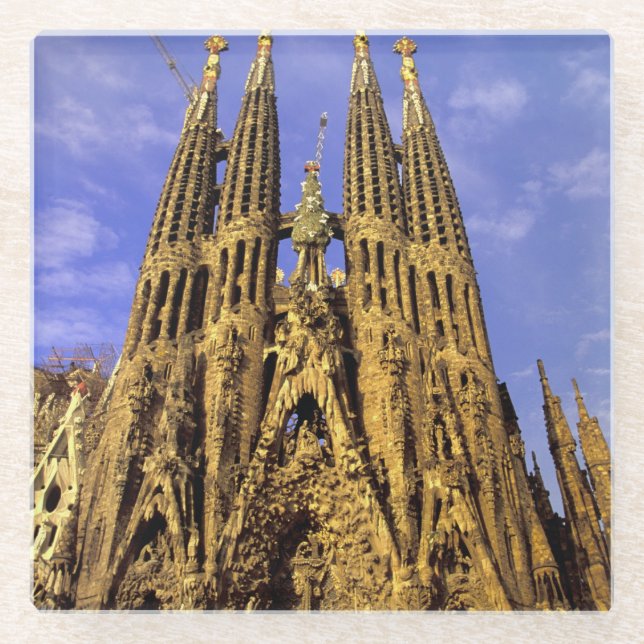 Posavasos De Vidrio Europa, España, Barcelona, Sagrada Familia (Anverso)