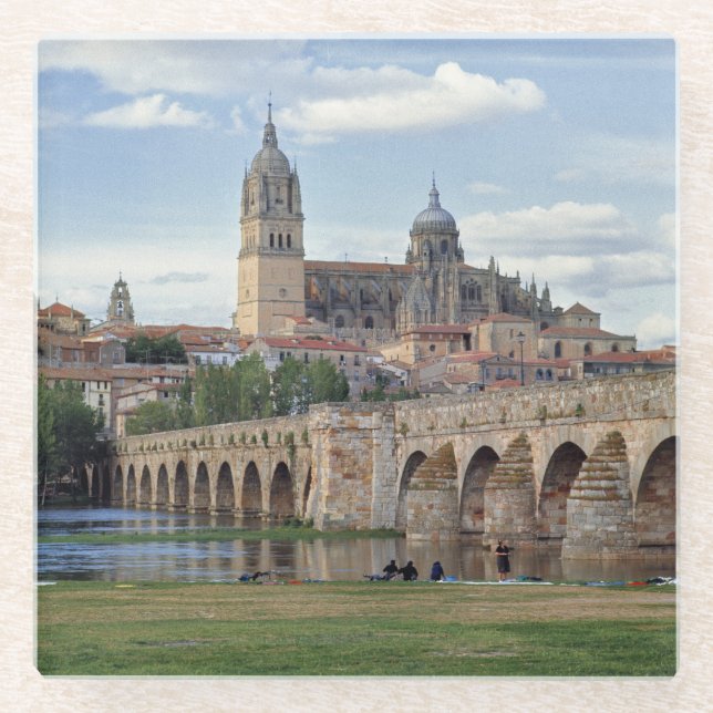 Posavasos De Vidrio Europa, España, Salamanca. El puente romano sobre (Anverso)