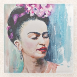 Posavasos De Vidrio Eve Painted Frida