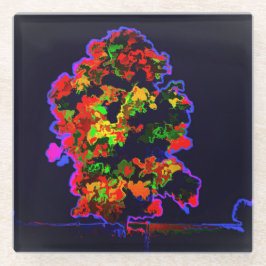 Posavasos De Vidrio Explosión de árbol neón