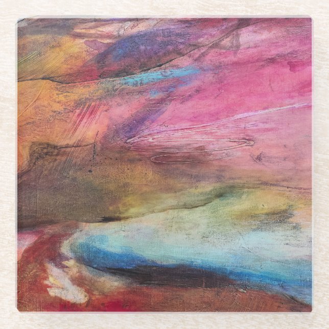 Posavasos De Vidrio Expresión de Fuchsia (Anverso)