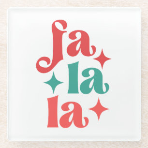 Posavasos De Vidrio Fa La La - Diseño de tipografía festiva