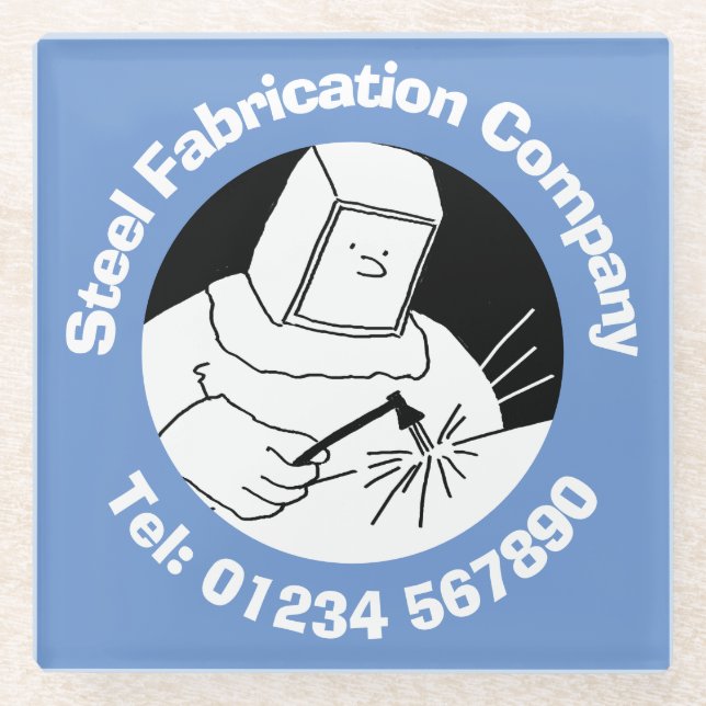 Posavasos De Vidrio Fabricación y soldadura de acero (Anverso)