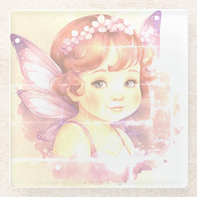 Posavasos De Vidrio Faded Purple little Fairy (Anverso)