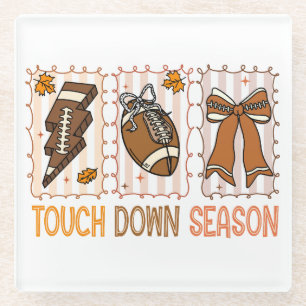 Posavasos De Vidrio Fall Vintage Football Day