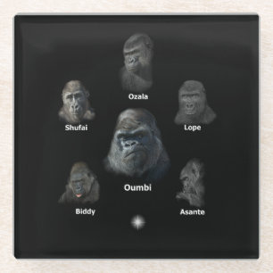 Posavasos De Vidrio Familia Gorilla