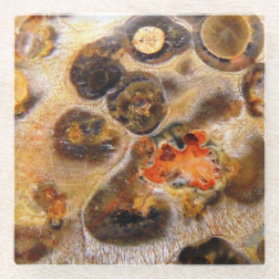 Posavasos De Vidrio Fancy Leopard Skin Natural Rock Photo Design