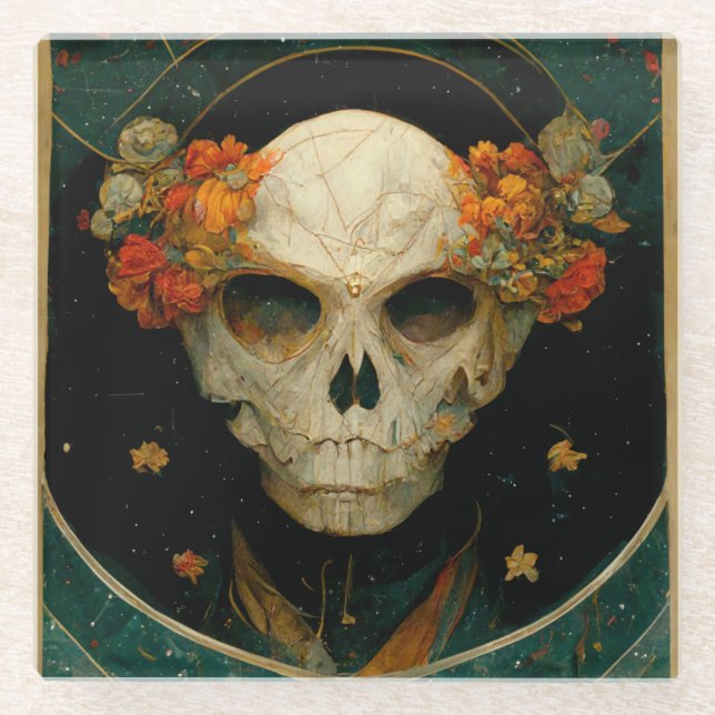 Posavasos De Vidrio Fantasía de bloqueo nocturno (Anverso)