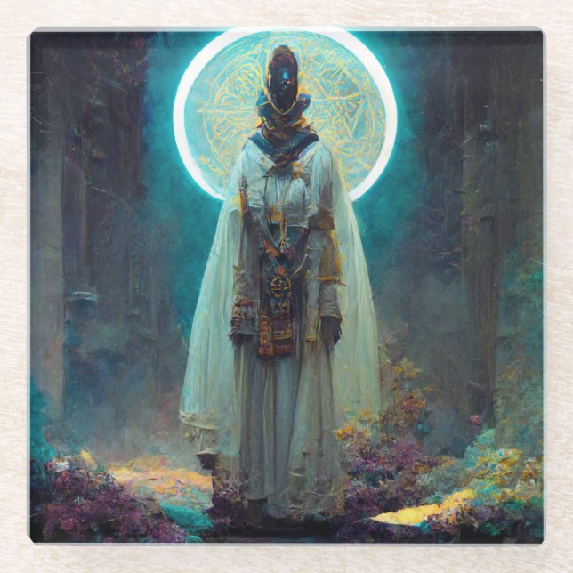 Posavasos De Vidrio Fantasía de ciencia ficción Alien Fae 2 (Anverso)