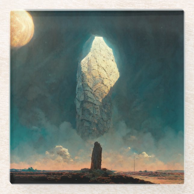 Posavasos De Vidrio Fantasía de Ciencia Ficción Monolith 3 (Anverso)