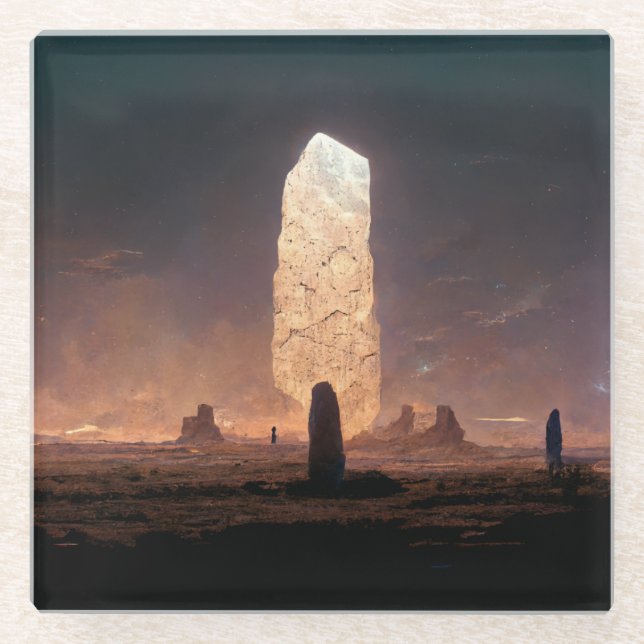Posavasos De Vidrio Fantasía de Ciencia Ficción Monolith 4 (Anverso)