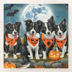 Posavasos De Vidrio Fantasía de Halloween en la frontera
