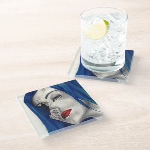 Posavasos De Vidrio Fantasía gótica original bellamente rota Arte orig