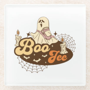 Posavasos De Vidrio Fantasma Boo-Jee Halloween divertido