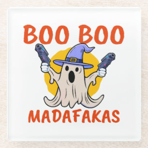 Posavasos De Vidrio Fantasma divertido de Halloween Boo Boo Madafakas