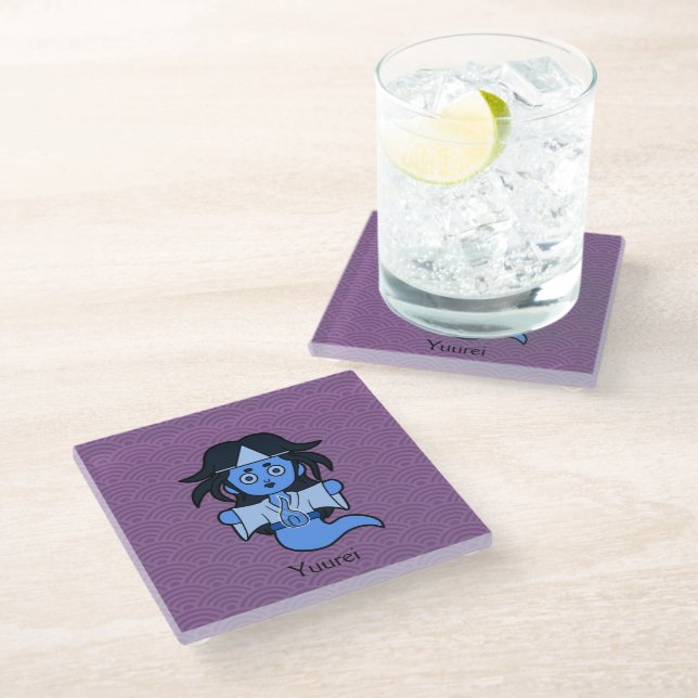 Posavasos De Vidrio Fantasma Yuurei japonés: Personalizado Yokai (Angular)