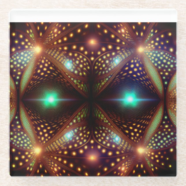 Posavasos De Vidrio Fantasy Mandelbrot Fractal (Anverso)