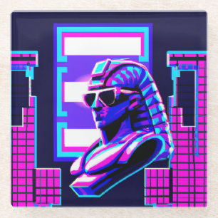 Posavasos De Vidrio Faraón Synthwave