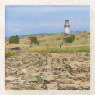 Posavasos De Vidrio Faro acuático