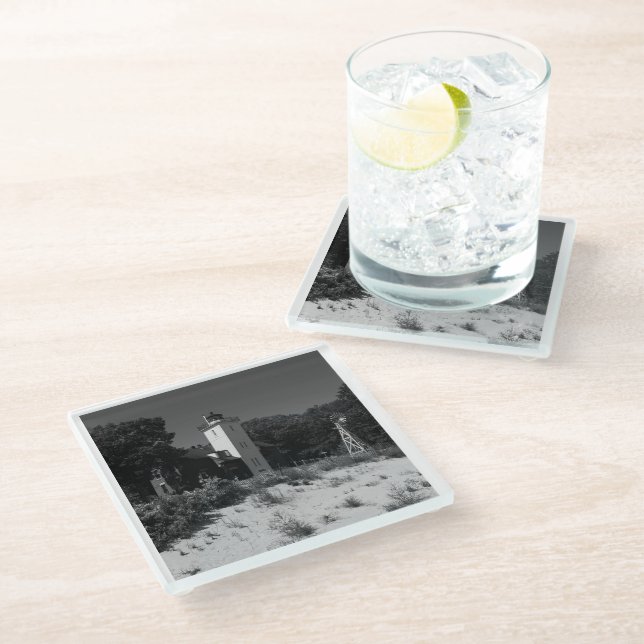 Posavasos De Vidrio Faro de 40 millas de punta (Angular)