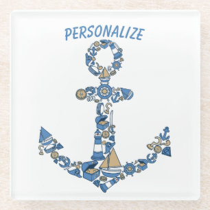 Posavasos De Vidrio Faro inusual de Anchor Náutico