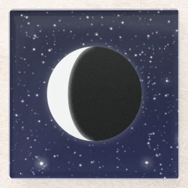 Posavasos De Vidrio Fases de la Luna, 2 de 6 (Anverso)