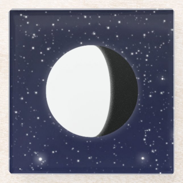 Posavasos De Vidrio Fases de la Luna, 4 de 6 (Anverso)