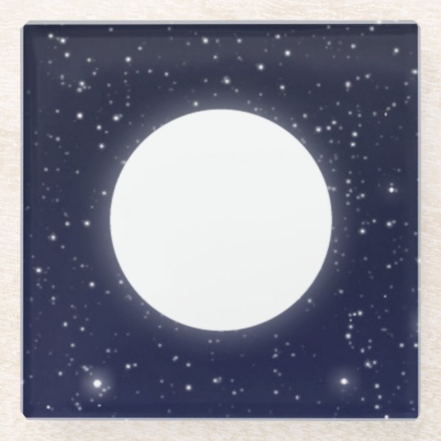 Posavasos De Vidrio Fases de la Luna, 6 de 6 (Anverso)