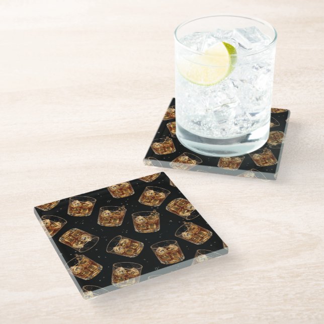 Posavasos De Vidrio Father’s Day Whiskey Lover Coasters for Dad (Angular)