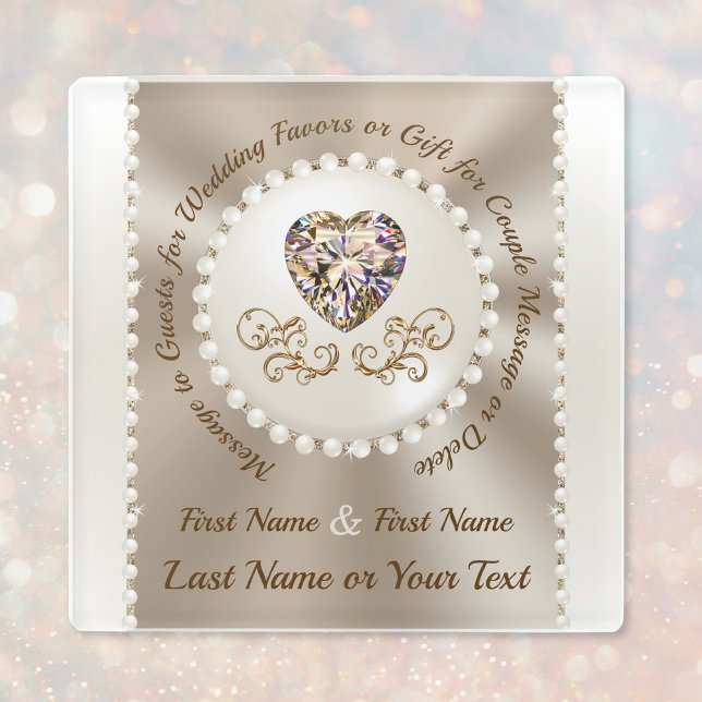 Posavasos De Vidrio Favoritos de casamiento personalizados para las Ca (Personalized Glass Coasters Wedding Favors. Inexpensive wedding gift ideas. Wedding Gifts for Guests)