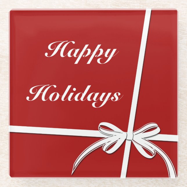 Posavasos De Vidrio Felices Fiestas (Anverso)