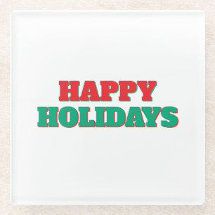 Posavasos De Vidrio Felices Fiestas Feliz Navidad Tiempo de Vacaciones