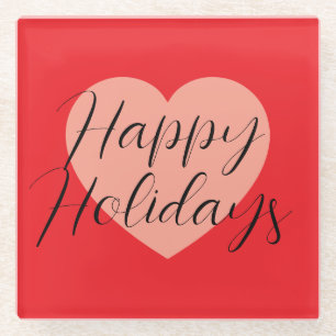 Posavasos De Vidrio Felices Fiestas Feliz Navidad Tiempo de Vacaciones