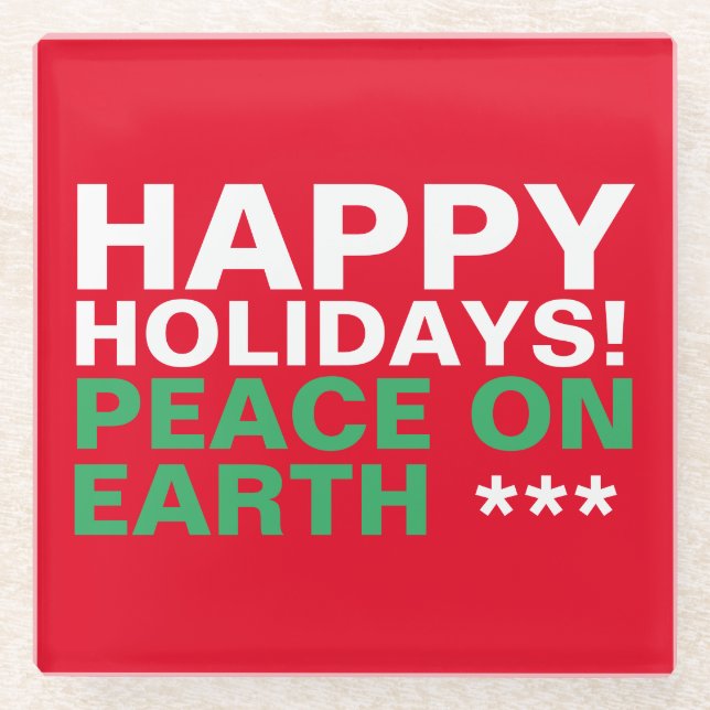 Posavasos De Vidrio ¡Felices Fiestas! La montaña rusa de la paz en la  (Anverso)