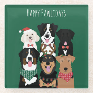Posavasos De Vidrio Felices Pawlidays Cute Navidades
