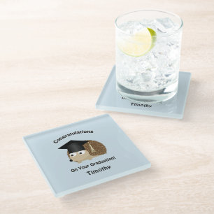 Posavasos De Vidrio Felicitaciones por su gratificación hedgehog