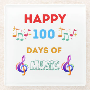 Posavasos De Vidrio Feliz 100 días de música