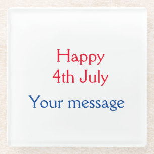 Posavasos De Vidrio Feliz 4 de julio día de la independencia agregar n