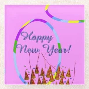 Posavasos De Vidrio Feliz Año Nuevo