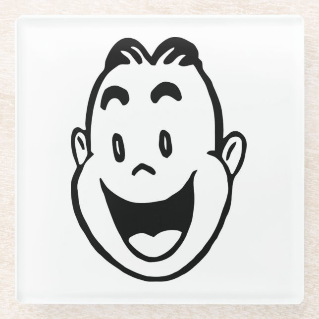 POSAVASOS DE VIDRIO FELIZ CARA (Anverso)