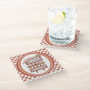Posavasos De Vidrio Feliz Día de Acción de Gracias Sentiendo Bendito R