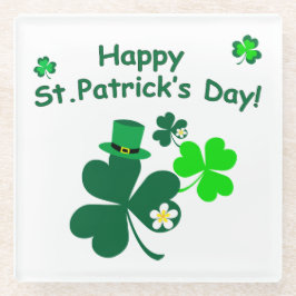 Posavasos De Vidrio Feliz Día de San Patricio