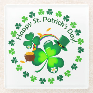 Posavasos De Vidrio Feliz Día de San Patricio