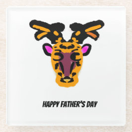 Posavasos De Vidrio Feliz día del padre ciervo