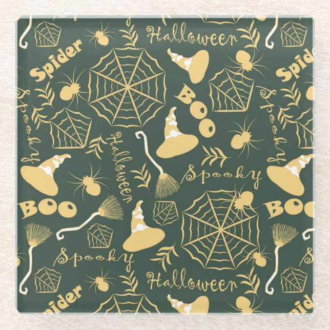 Posavasos De Vidrio Feliz Halloween (Anverso)