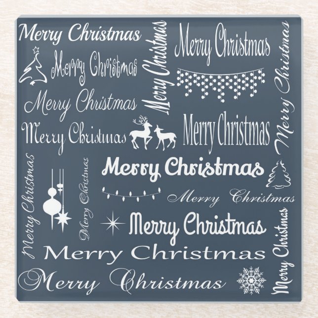 Posavasos De Vidrio Feliz Navidad (Anverso)