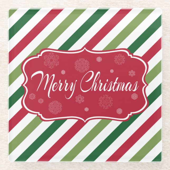 Posavasos De Vidrio Feliz Navidad (Anverso)