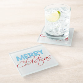 Posavasos De Vidrio Feliz Navidad | Festividad moderna en tipografía