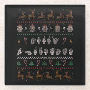 Posavasos De Vidrio Feliz Navidad - Lenguaje de Señas Americano II