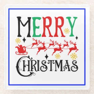 Posavasos De Vidrio Feliz Navidad Santa Sleigh-61049 T-Shirt Hoodie